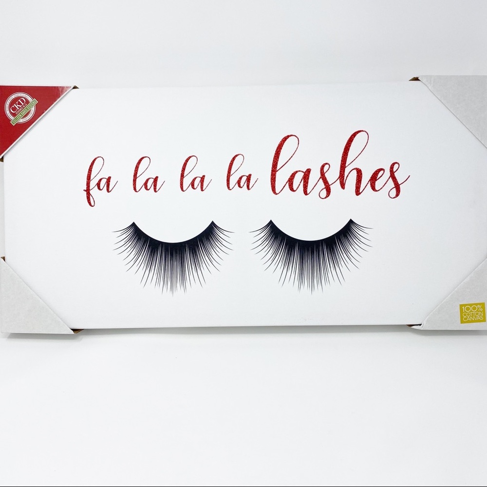 Christmas Glam Lashes Glitter Wall Decor Canvas